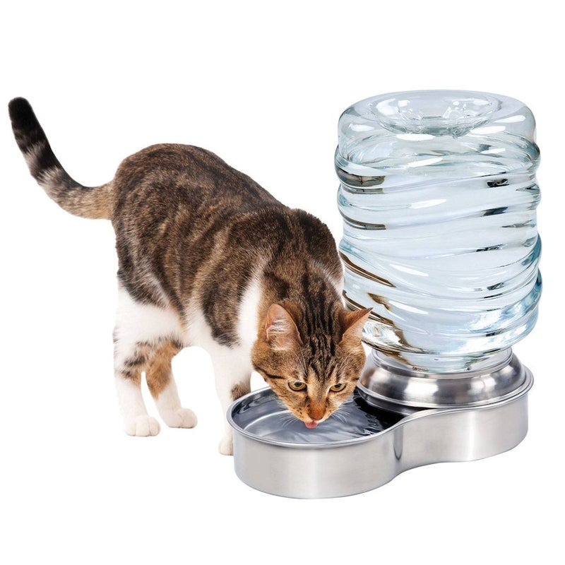Etna Stainless Steel Pet Dog Cat Water Fountain Bowl, Holds 3 Liters - Image 1