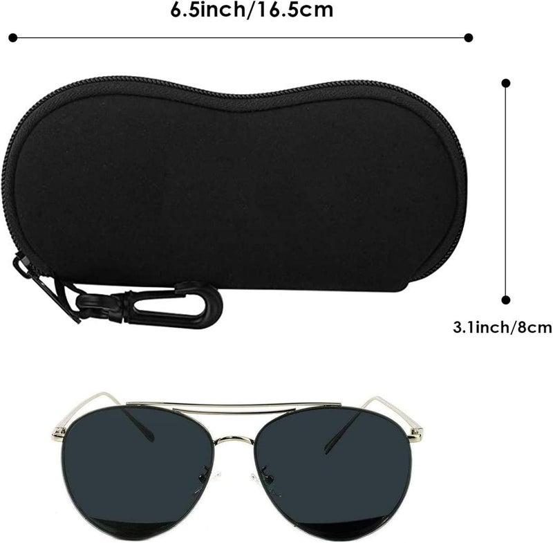 Luckam Eyeglass Case, Sunglasses Soft Case, Fashion Zippered Pouch with Clip, Made of Premium Neoprene, Fits Most Size Glasses, with the Zippered Design and a Sturdy Metal Carabiner, Black - Image 5