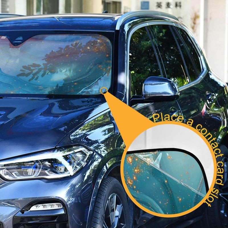 KLL Sun Visor for car Windshield, Foldable Heat Shield automaticas para Autos 55x27.6 Inch, Hot Pink Turquoise Green - Image 3