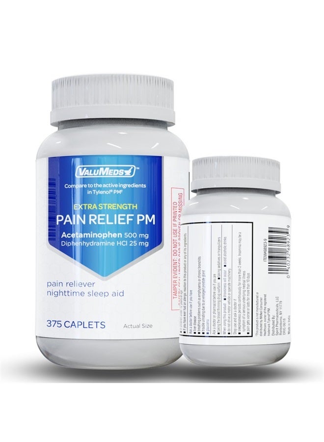 ValuMeds PM Pain Reliever and Nighttime Sleep Aid (375 Count) Acetaminophen 500mg | Fast-Acting Relief for Headaches, Migraines, Minor Aches | Non-Habit Forming Compare to Tylenol PM - Image 2