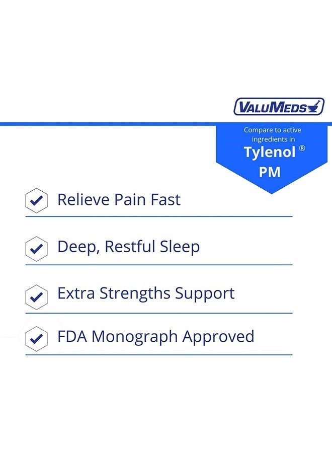 ValuMeds PM Pain Reliever and Nighttime Sleep Aid (375 Count) Acetaminophen 500mg | Fast-Acting Relief for Headaches, Migraines, Minor Aches | Non-Habit Forming Compare to Tylenol PM - Image 4