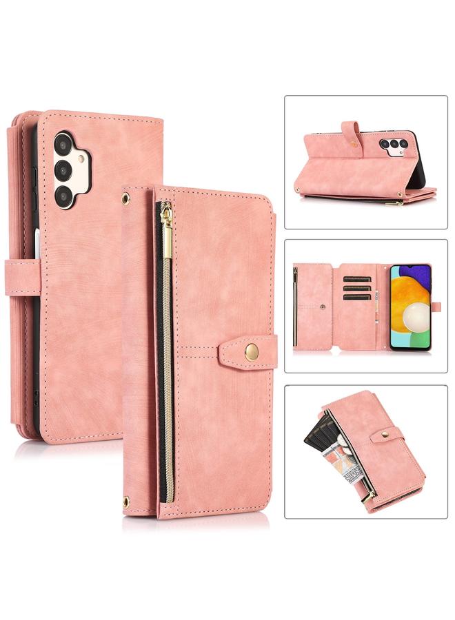 اس-توب جراب لهاتف Samsung Galaxy A13 4G / 5G / A04 / A04s Dream 9-Card Wallet Bag Zipper Leather Phone Case - Image 1
