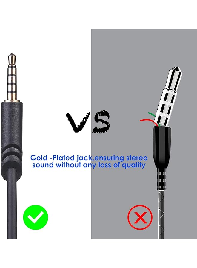 إيروريكس كابل Astro A10 A40 بديل بطول 2.0 متر وكابل كتم الصوت المضمن Astro A40 Tr لسماعات الألعاب Astro A10 A40 وXbox One وPS4 وPS5 ووحدة التحكم وكابل تمديد صوت سماعة الرأس بطول 6.5 قدم باللون الأسود - Image 5