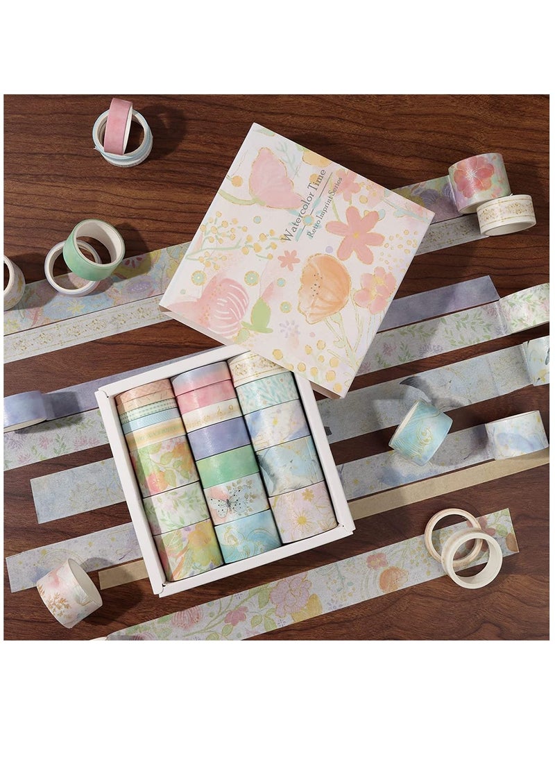 Y&D 20 Rolls Aesthetic Washi Tape Set, Wide Decorative 1/0.8/0.6/0.4/0.2" for Scrapbook Supplies, Cards, Crafts, Cute DIY Craft Decor, Gift Wrap - Image 3