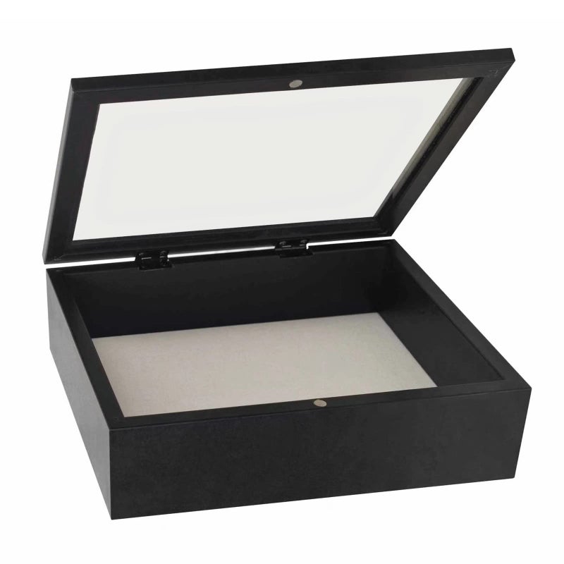 Muzilife 11x14 Shadow Box Picture Frame - 2.16" Interior Deep Wood & Glass Display Case Ready to Hang Memory Box Baby Sports Memorabilia, Pins, Awards, Tickets, and Photos (Black) - Image 4