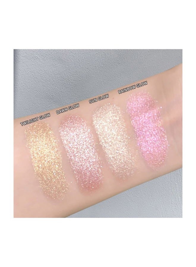 ELLESY ELESSY Highlighter Makeup Palette Face Highlighter Palette Glitter Illuminator Highlighter Palette Shimmer Highlighter Powder Kit Highlight Makeup Palette -SUN GLOW - Image 3