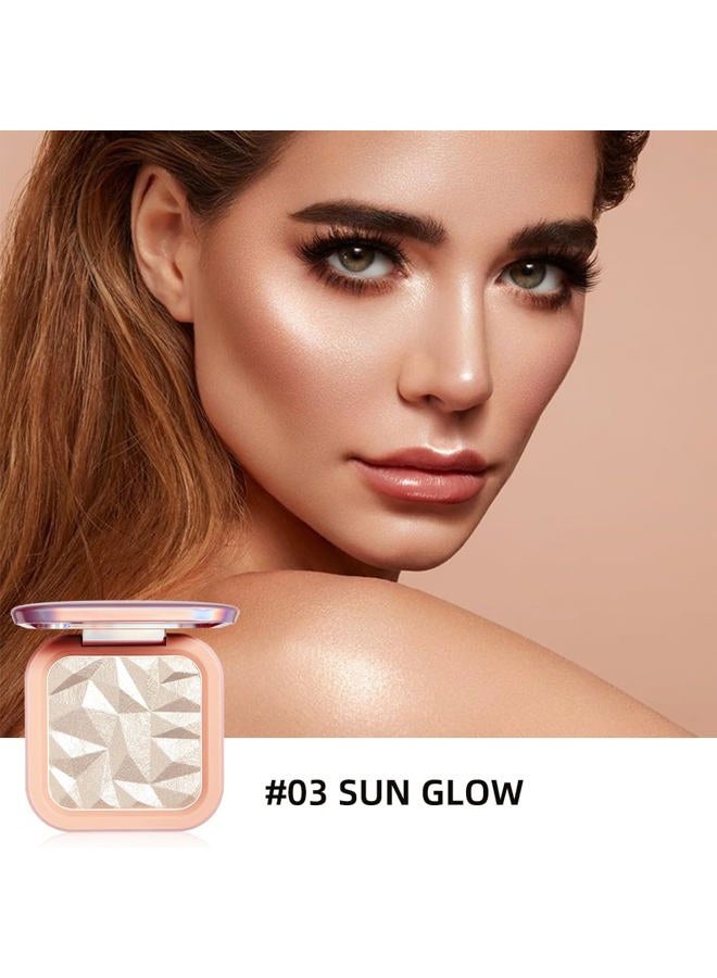 ELLESY ELESSY Highlighter Makeup Palette Face Highlighter Palette Glitter Illuminator Highlighter Palette Shimmer Highlighter Powder Kit Highlight Makeup Palette -SUN GLOW - Image 4