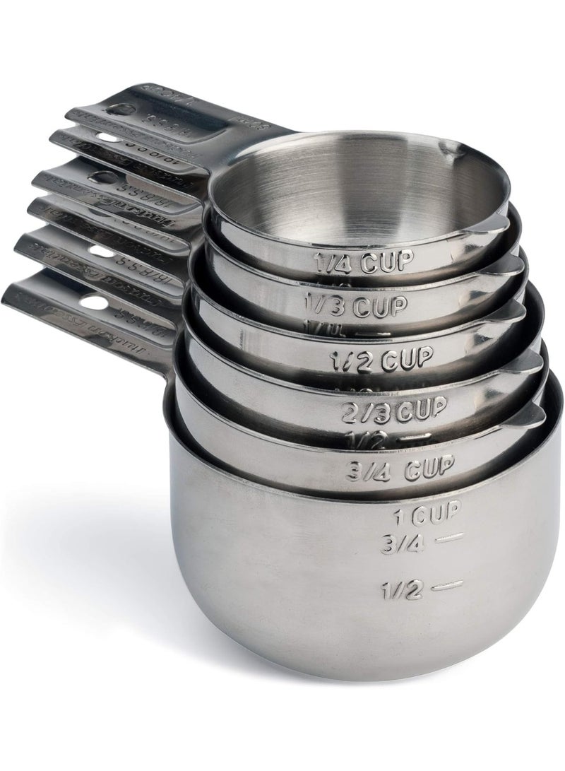 Hudson Essentials Stainless Steel Measuring Cups Set (6 Piece Set) - Image 1