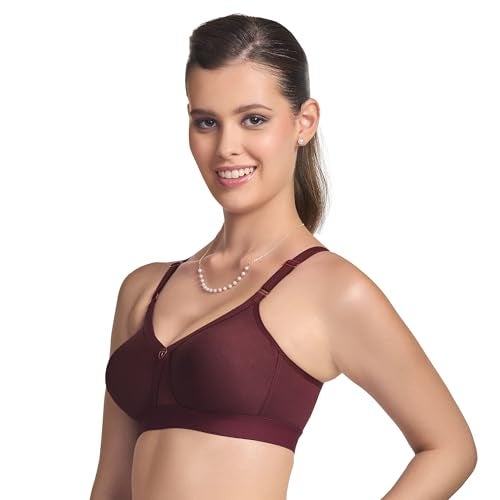 TRYLO Women's Non-Wired Bra (ALPA_Marun_44D) - Image 2