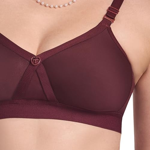 TRYLO Women's Non-Wired Bra (ALPA_Marun_44D) - Image 4