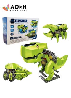 WAOKN Dinosaur STEM Solar Robot Toys for Kids 3 in 1 Building Games Educational Science Coding Engineering Kit for Boys STEM Toys Dinosaur Gift School Family Creative Activities  - Image 1
