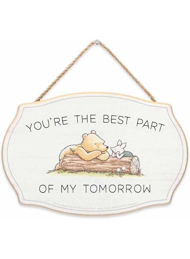 Disney Winnie The Pooh You'Re The Best Part Hanging Wood Wall Decor Adorable Winnie The Pooh Sign For Home - Image 1