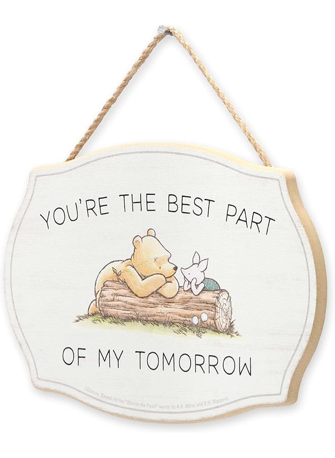 Disney Winnie The Pooh You'Re The Best Part Hanging Wood Wall Decor Adorable Winnie The Pooh Sign For Home - Image 2