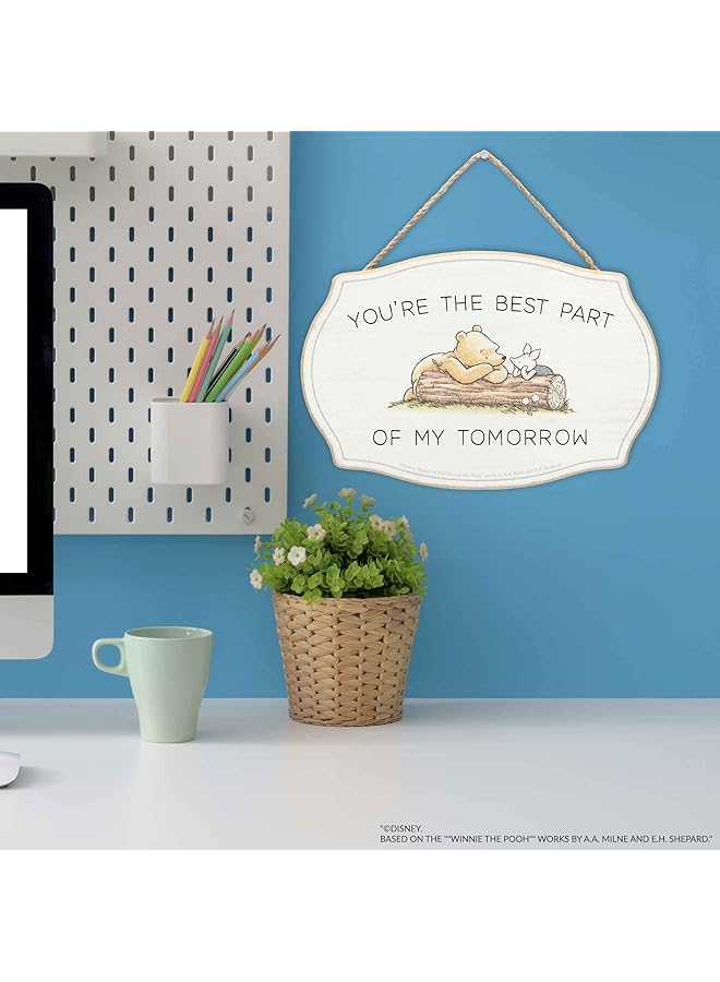 Disney Winnie The Pooh You'Re The Best Part Hanging Wood Wall Decor Adorable Winnie The Pooh Sign For Home - Image 5