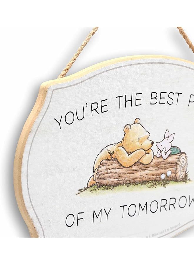 Disney Winnie The Pooh You'Re The Best Part Hanging Wood Wall Decor Adorable Winnie The Pooh Sign For Home - Image 4