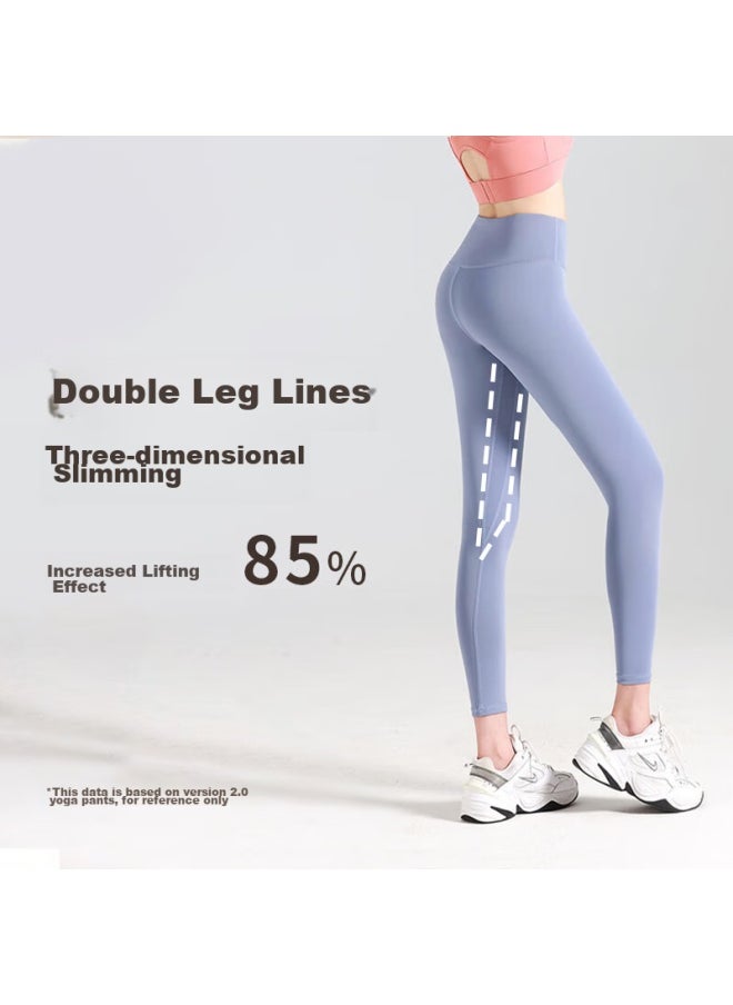 Miniso Miniso Yoga Pants For Women, Naked-feel Pilates Yoga Wear, Sports Fitness Leggings, Tight-fitting Pants, Quick-dry Pants, High-waisted Butt-lifting Shark Pants  - Image 4