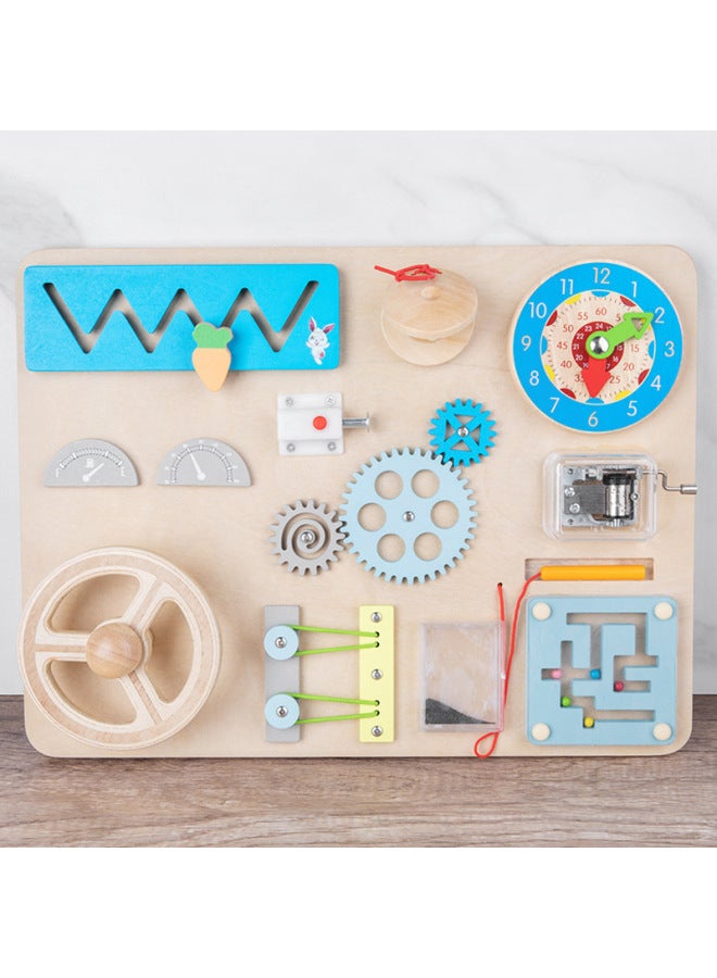 Montessori Monterey Busy Board Young Children's Early Education Car Simulation Steering Wheel Driving Learning Unlock Educational Toys-Color:Gb-digital Busy Steering Wheel 0.49  - Image 4