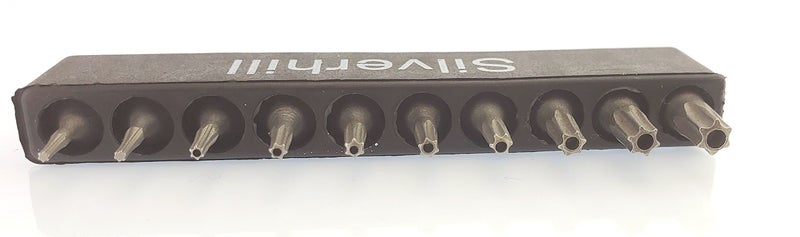 Silverhill Tools ABSTS10 10 piece Torx Security Bit Set, 1/4 inch Shank Size, includes T4, T5, TS6, TS7, TS8, TS9, TS10, TS15, TS20, TS25 - Image 2