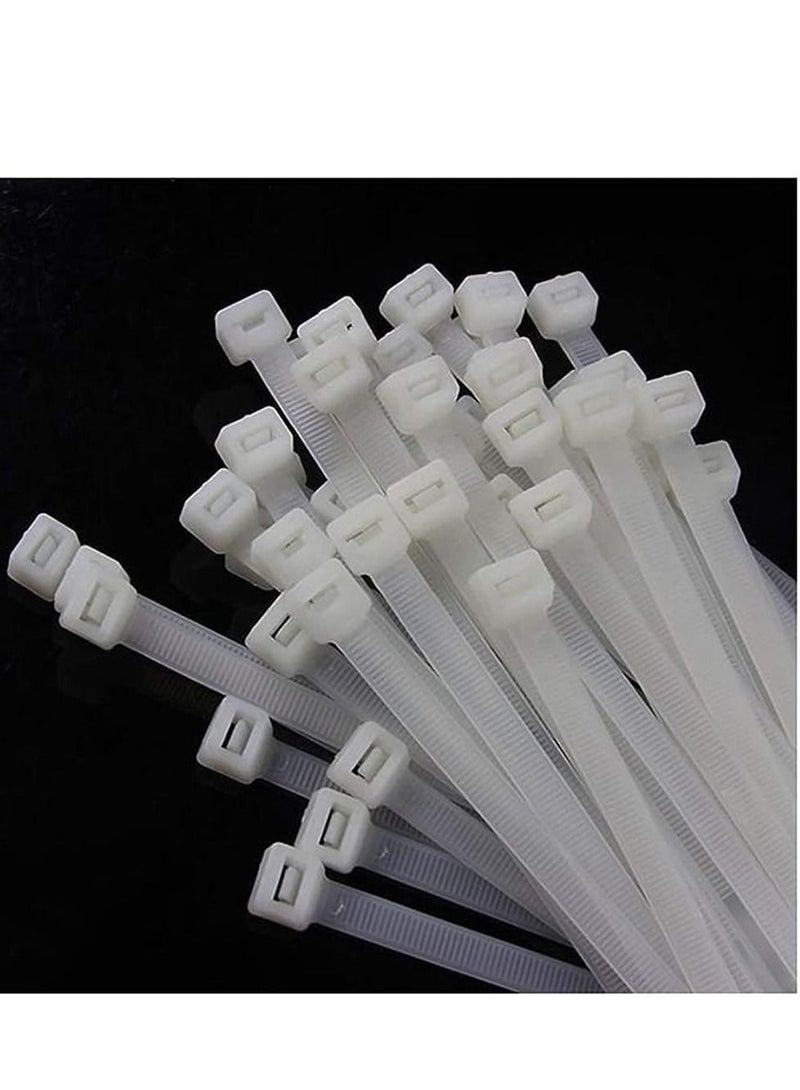 Zip Ties 16 Inch 100 per pack with 70 Pounds Tensile Strength Heavy duty cable ties White Self-Locking Nylon Wire Ties