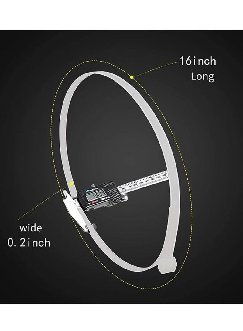 Zip Ties 16 Inch 100 per pack with 70 Pounds Tensile Strength Heavy duty cable ties White Self-Locking Nylon Wire Ties