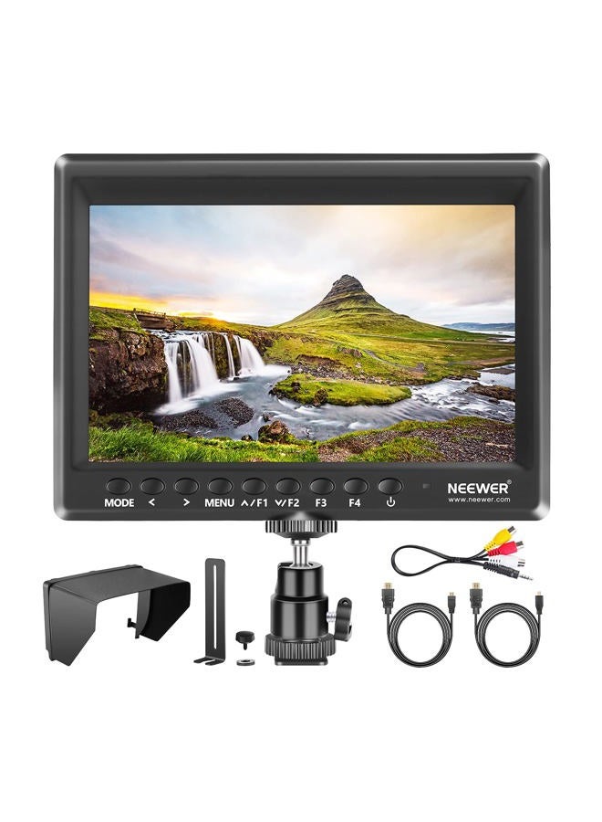 Neewer F100 7inch Camera Field Monitor HD Video Assist IPS 1280x800 HDMI Input 1080p with Sunshade and Ball Head for DSLR Cameras, Handheld Stabilizer, Film Video Making Rig (Battery Not Included) - Image 1