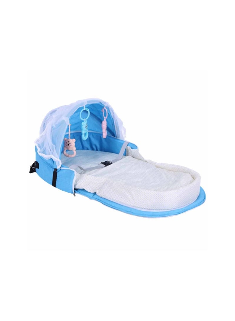 Baby Carry Coat Portable Foldable Bedside Sleeper Newborn Infant Travel Bed Carrycoat For 0-12 Months Blue