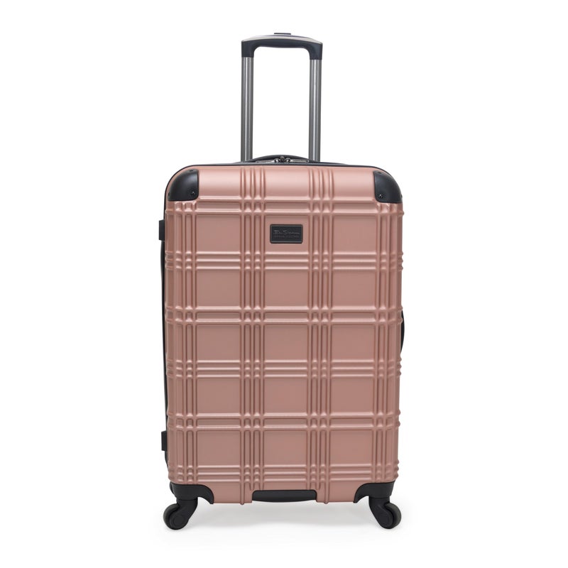 Ben Sherman Nottingham Lightweight Hardside 4Wheel Spinner Travel Luggage Rose Gold 24Inch Checked