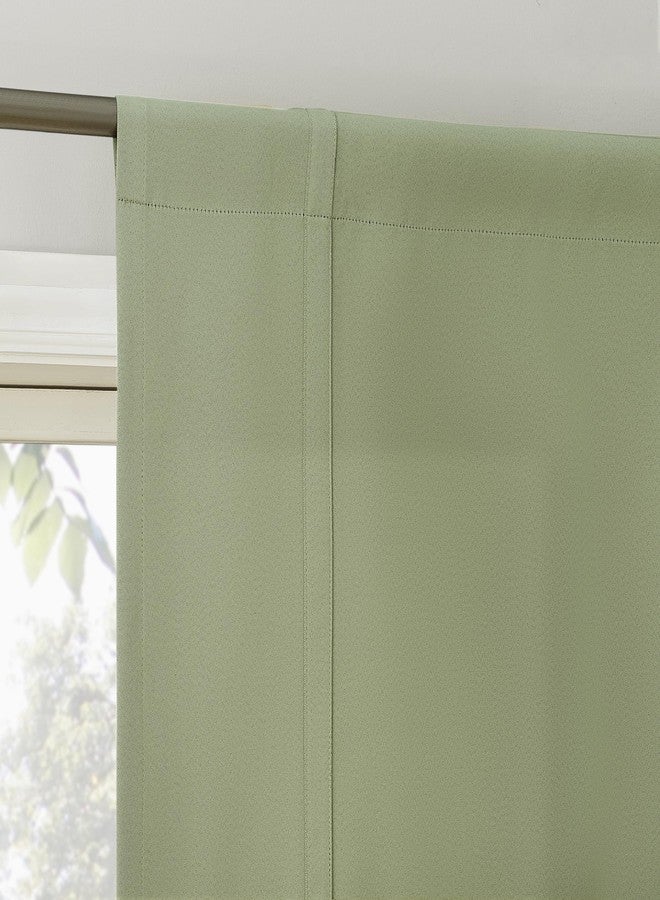 Sun Zero Soho Energy Saving Blackout Rod Pocket Window Tie-up Balloon Shade, 40" x 63", Sage Green - Image 3