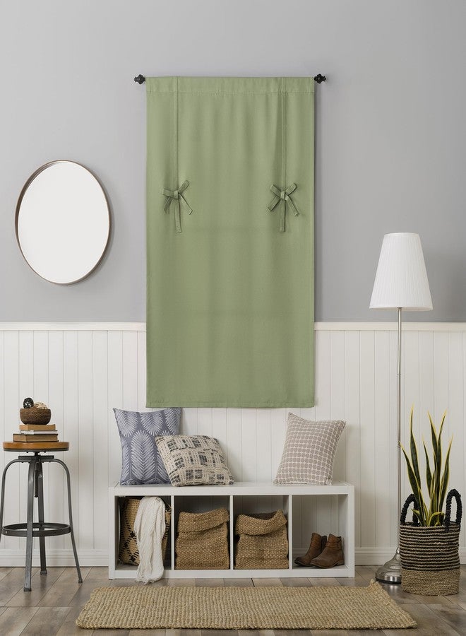 Sun Zero Soho Energy Saving Blackout Rod Pocket Window Tie-up Balloon Shade, 40" x 63", Sage Green - Image 2