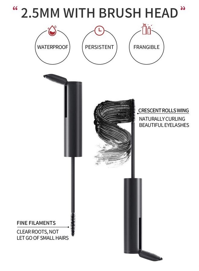 LESITI 2 in 1 Waterproof Mascara, Tiny Brush for Fine Short Eyelash, Natural Lengthening And Thickening Effect, Extra Long Lash Eyelashes,Voluminous Eyelashes, Smudge-proof （1 Pcs） - Image 2