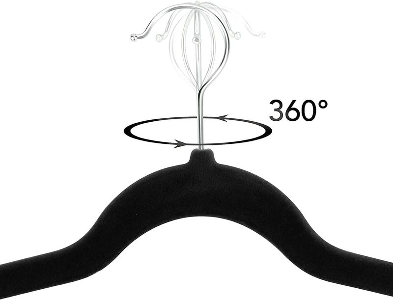 ManGotree 10 Pack (28cm) Baby Velvet Hangers, Infant and Toddler Hangers, No-Slip Children Hangers, Ultra-Slim Space Saving Kids Hangers, Sturdy &urable Clothes Hangers. (Black) - Image 3