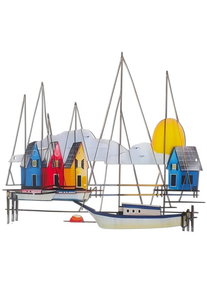 Otoolling Metal Ship Wall Decor Sailing Boat Ornament Large Sailboat Wall Sculpture Coastal Nautical Hanging Decor Art for Living Room Bedroom Indoor Outdoor(Classic) - Image 1