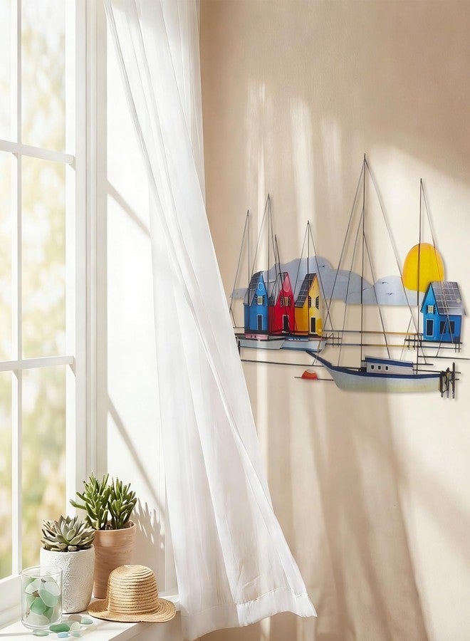 Otoolling Metal Ship Wall Decor Sailing Boat Ornament Large Sailboat Wall Sculpture Coastal Nautical Hanging Decor Art for Living Room Bedroom Indoor Outdoor(Classic) - Image 4