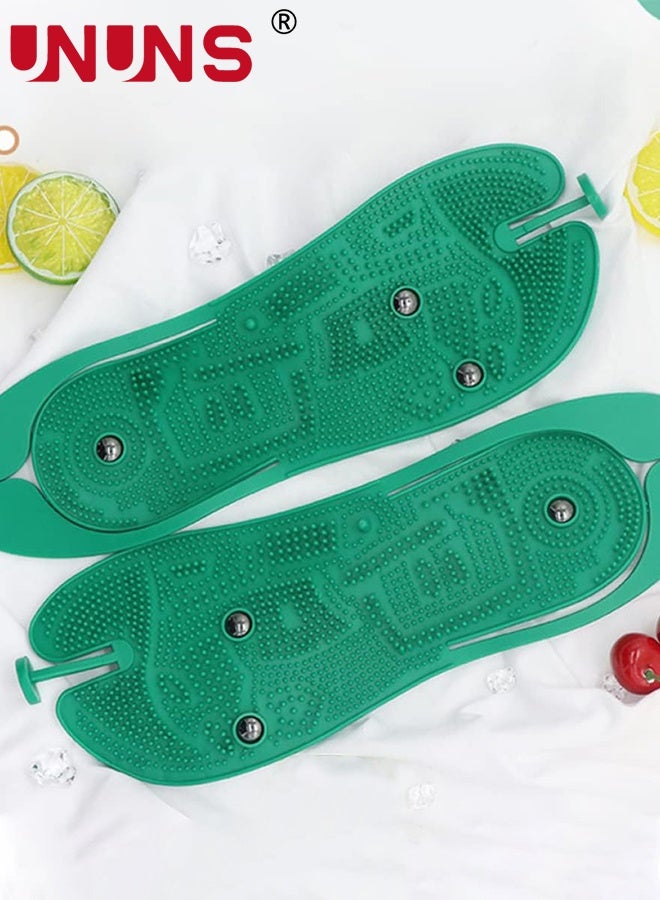 UNUNS Portable Massage Slippers,1 Pair Foldable Dismountable Massage Slippers for Feet,Non-Slip Unisex Massage Sandals Men/Women Stress Relief for Bath,Green - Image 4