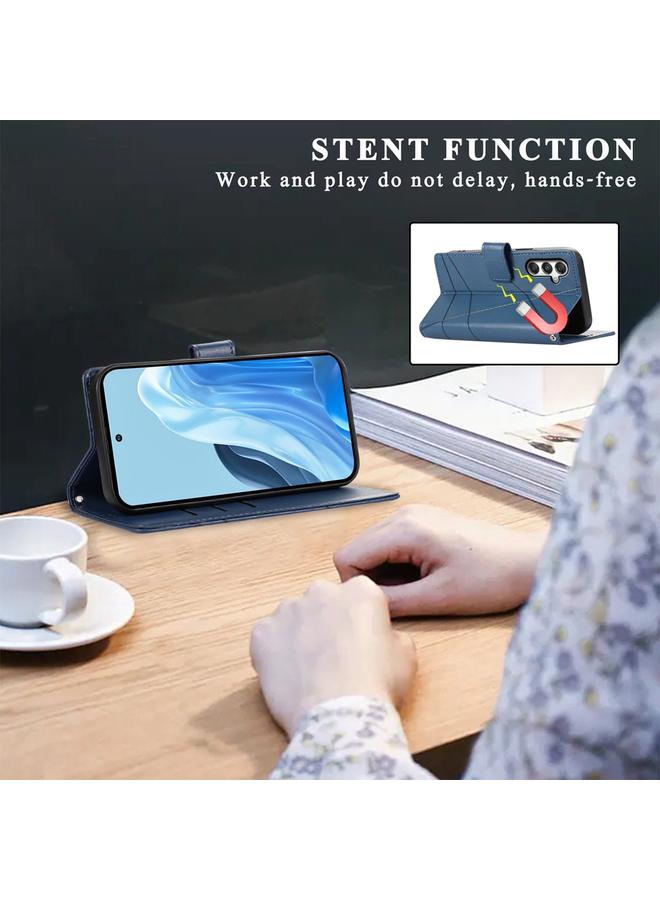 اس-توب جراب لهاتف Samsung Galaxy M35 مصنوع من جلد البولي يوريثان الأصلي ومزخرف بخطوط منقوش - Image 5