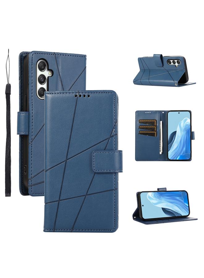 اس-توب جراب لهاتف Samsung Galaxy M35 مصنوع من جلد البولي يوريثان الأصلي ومزخرف بخطوط منقوش - Image 1