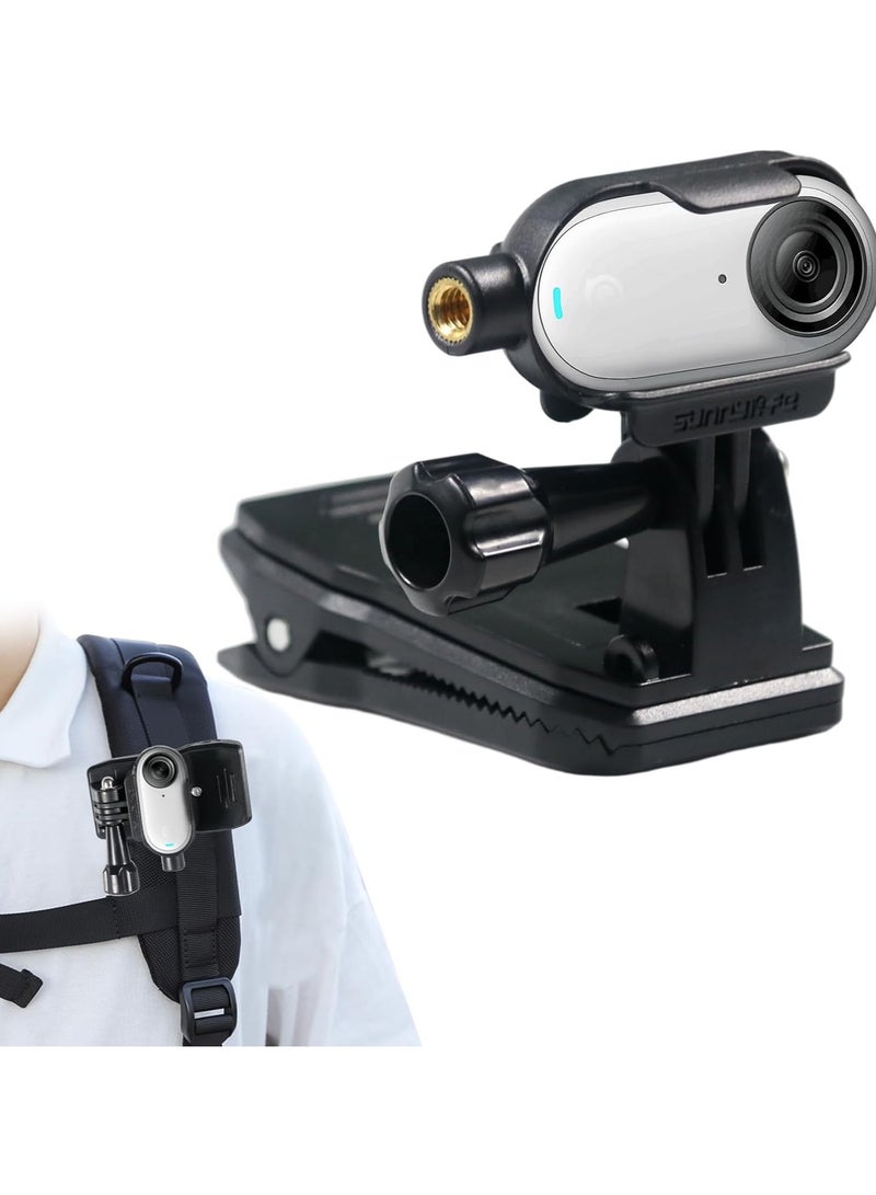 Camera Mount for Insta360 Go 3S/Go 3, Camera Protector Bracket Holder with 1/4’ Threaded Adapter + Backpack Shoulder Strap Clip for Insta360 GO 3 Sports Camera Accessory - Image 1