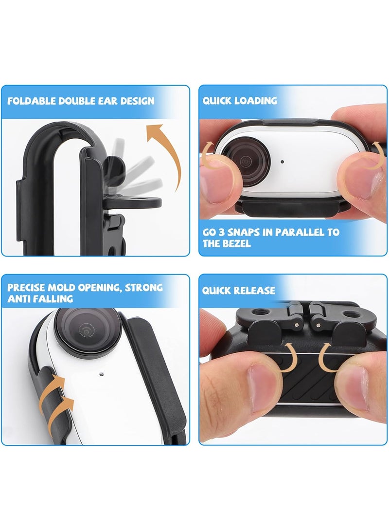 Camera Mount for Insta360 Go 3S/Go 3, Camera Protector Bracket Holder with 1/4’ Threaded Adapter + Backpack Shoulder Strap Clip for Insta360 GO 3 Sports Camera Accessory - Image 3
