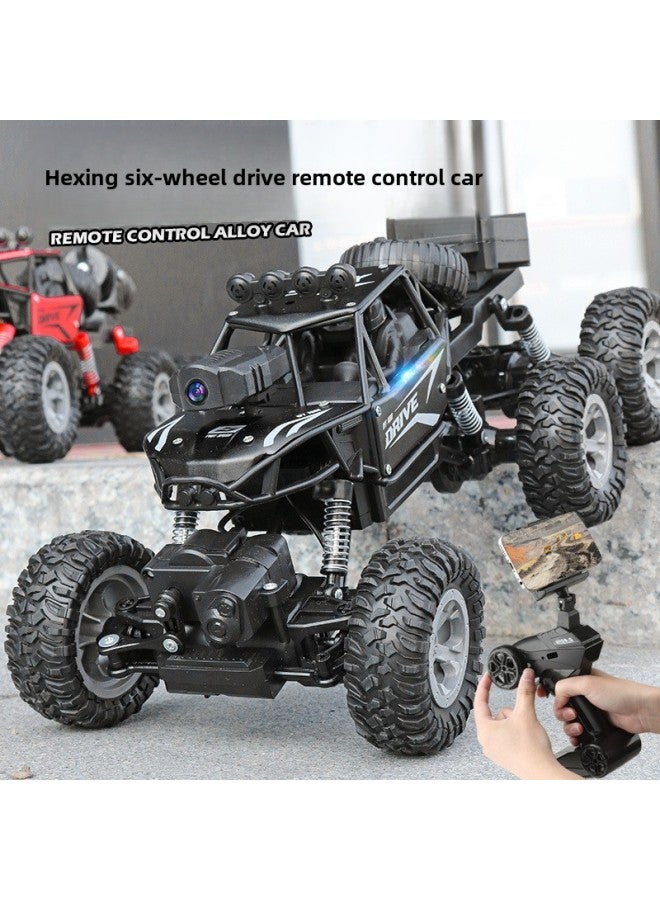 Alloy Remote Control Car High-speed Four-wheel Drive Racing Car Drift Climbing Big Foot Off-road Vehicle Boy Electric Children's Toy Car-Color:Vr Alloy Black 8k High-definition Camera/mobile Phone Dual Control/5g-Scale:Four Batteries, 180 Minutes Of Battery Life + Remote Control Battery + Charging Cable - Image 4