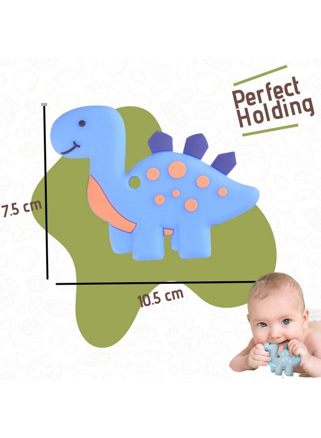 iSweven Dinosaur Shaped Food Grade Silicone Baby Teethers Bpa Free Chew Toys Teethers For Babies ; Baby Gum Molar Chew Toy Relieve Long Tooth Pain ; Tooder Teething Pacifier (3 12 Months Blue) - Image 5