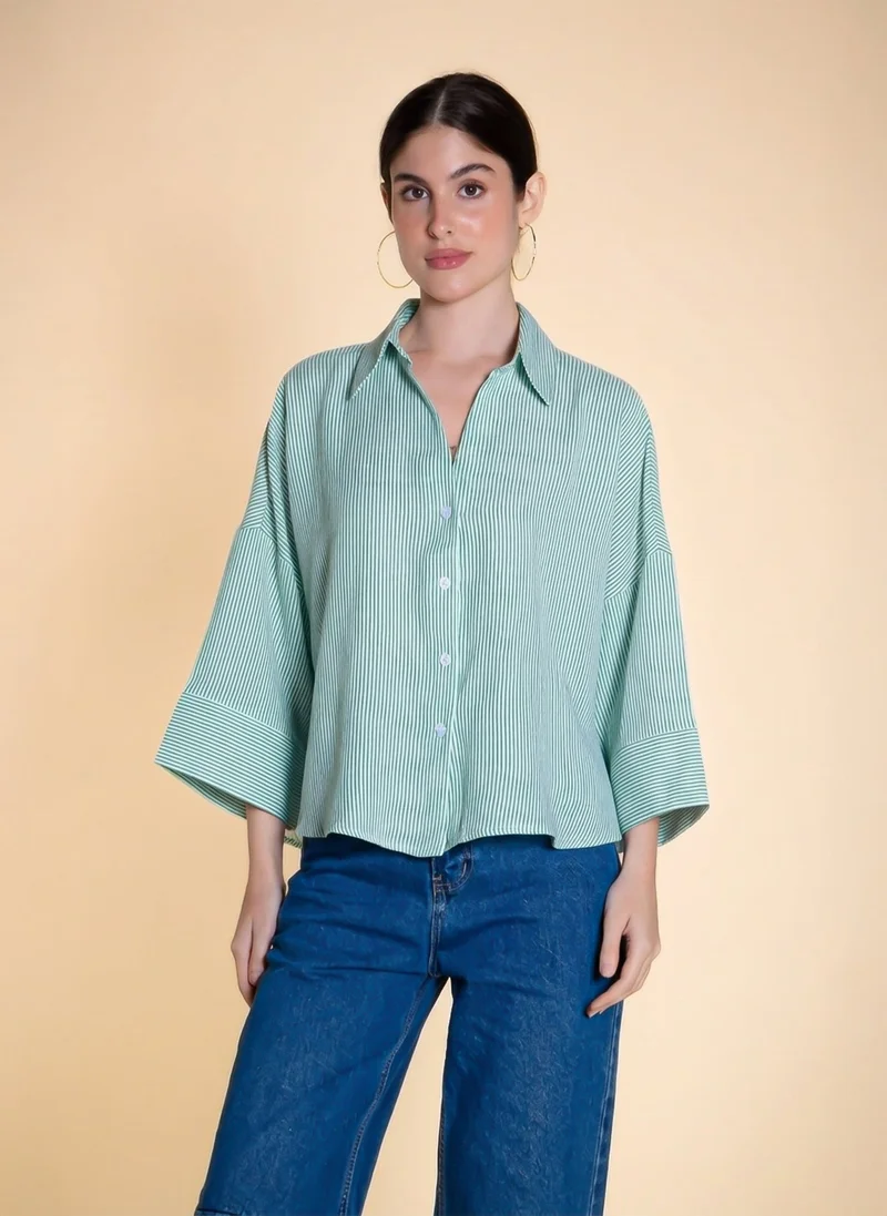 SHAPES FLOWING STRIPED SHIRT