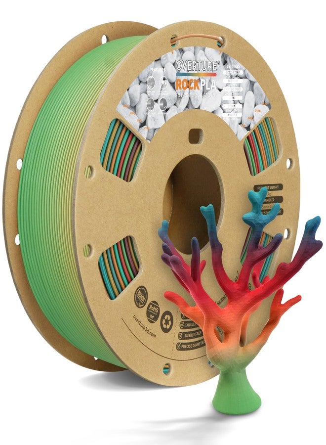 OVERTURE Rock PLA Filament 1.75mm, Marble PLA 3D Printer Filament (1kg Spool), Dimensional Accuracy +/- 0.03mm, Fits Most - Image 1