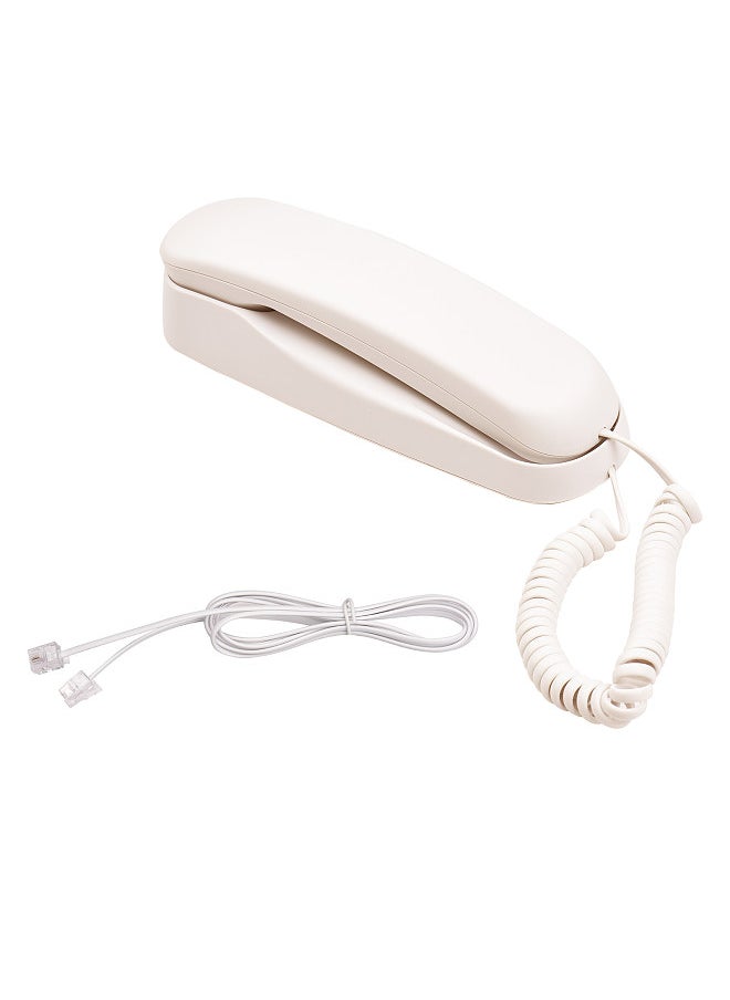 Generic - Mini Desktop Corded Landline Phone Fixed Telephone Wall Mountable Supports Mute/ Pause/Redial Functions for Home Hotel Office Bank Call Center - Image 1