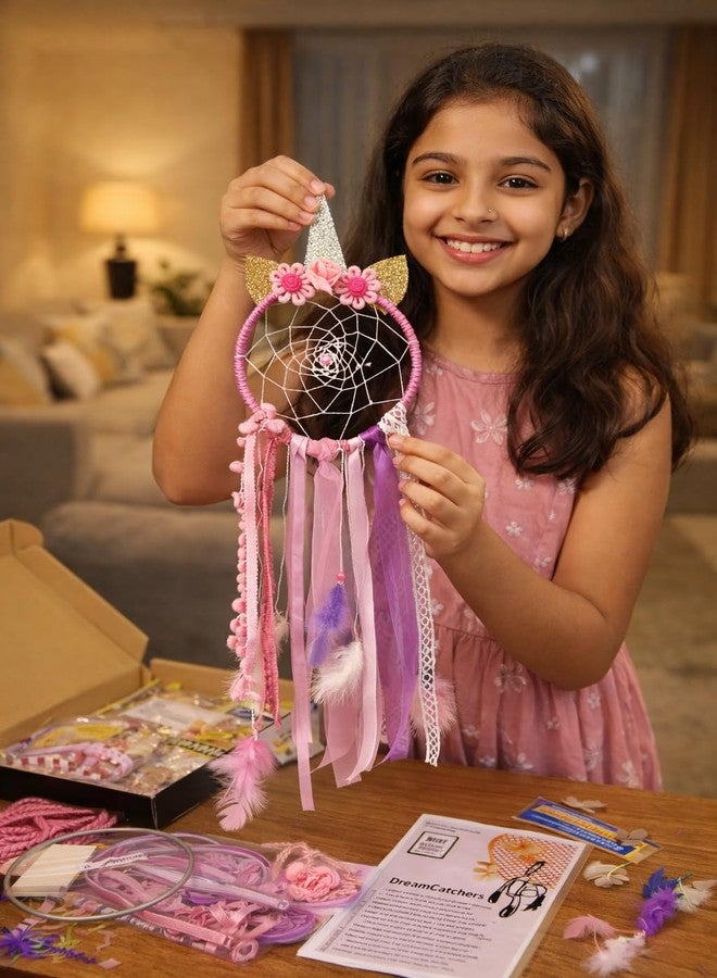The Brown Box® Unicorn DIY Dreamcatcher Making Kit | Art & Craft Kit for Girls 9-12 & Adults | Birthday Gift, Return Gift, Navratri Kanjak,Rakhi Gift | Complete Craft Set with Feathers, Beads & Ribbons - Image 5