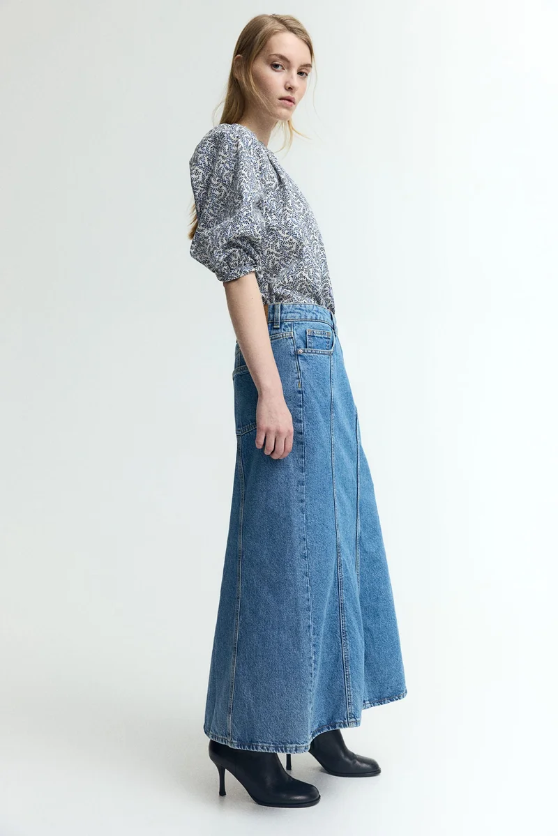 H&M Balloon-sleeved poplin blouse