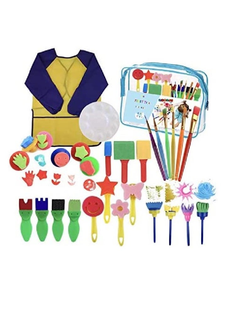 Cutie Cute - 29pcs Painting Kits for Kids, Early Learning Kids Paint Set Sponge Painting Foam Brushes Art Craft Drawing Tools for Kids Toddlers - Image 1