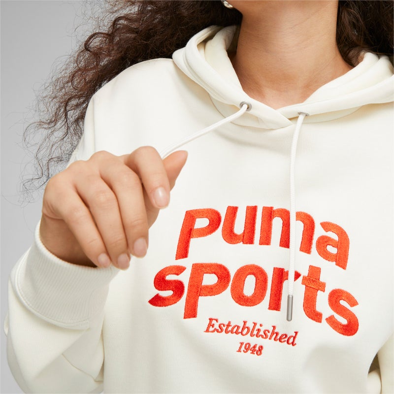 PUMA Team Womens White Hoodie - Image 3