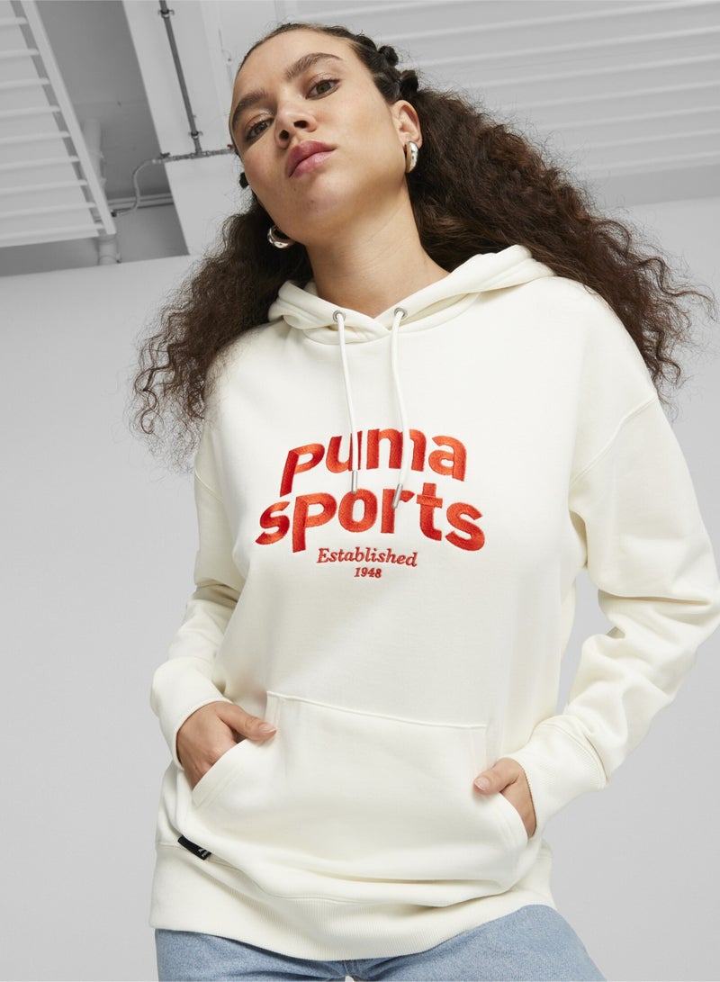 PUMA Team Womens White Hoodie - Image 1
