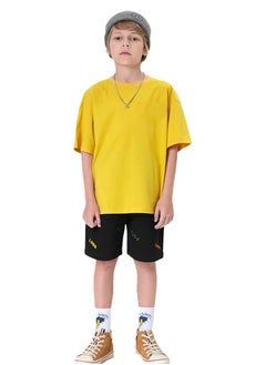 Selecta Now Boys Premium 100% Combed Cotton Plain Crew Neck T-Shirts Soft Breathable Tees Mustard Comfortable Cotton Jersey Shirts For Boys  - Image 1
