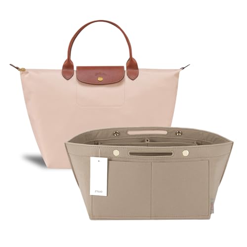 ZTUJO Purse Organizer Insert for le pliage Compatible with Longchamp Le Pliage Top Handle SMShoulder Bag SL Beige Large For Top Handle M and Shoulder Bag L - Image 1